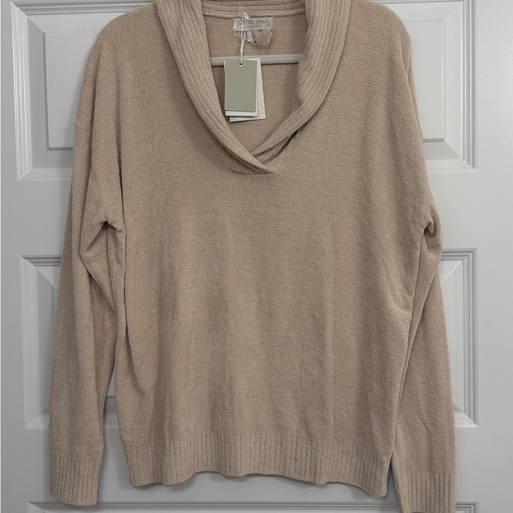 NWT Barefoot dreams cozychic ultra lite beige sweater
